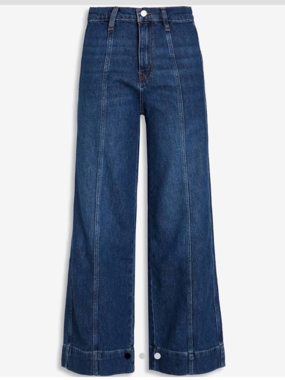 Frame Denim Seamed Wide-Leg Jeans - Dark Blue Size 33